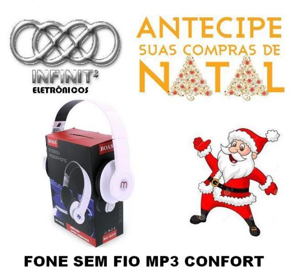 Fone MP3 Sem fio Entr. p/ Cartão e Rádio FM