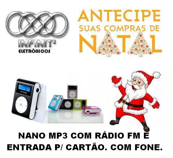 NANO MP3 Com FM e Entrada para Cartão. Várias Cores